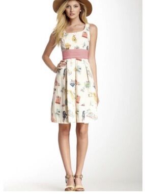 Anthropologie Eva Franco postcard state Mini Dress with plaid Waistband